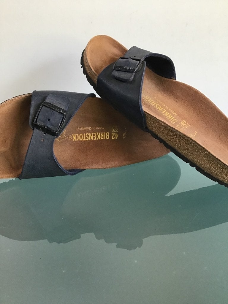 Birkenstock 42 | Madrid blauw | Gratis verzenden, Slippers, Zo goed als nieuw, Birkenstock, Verzenden