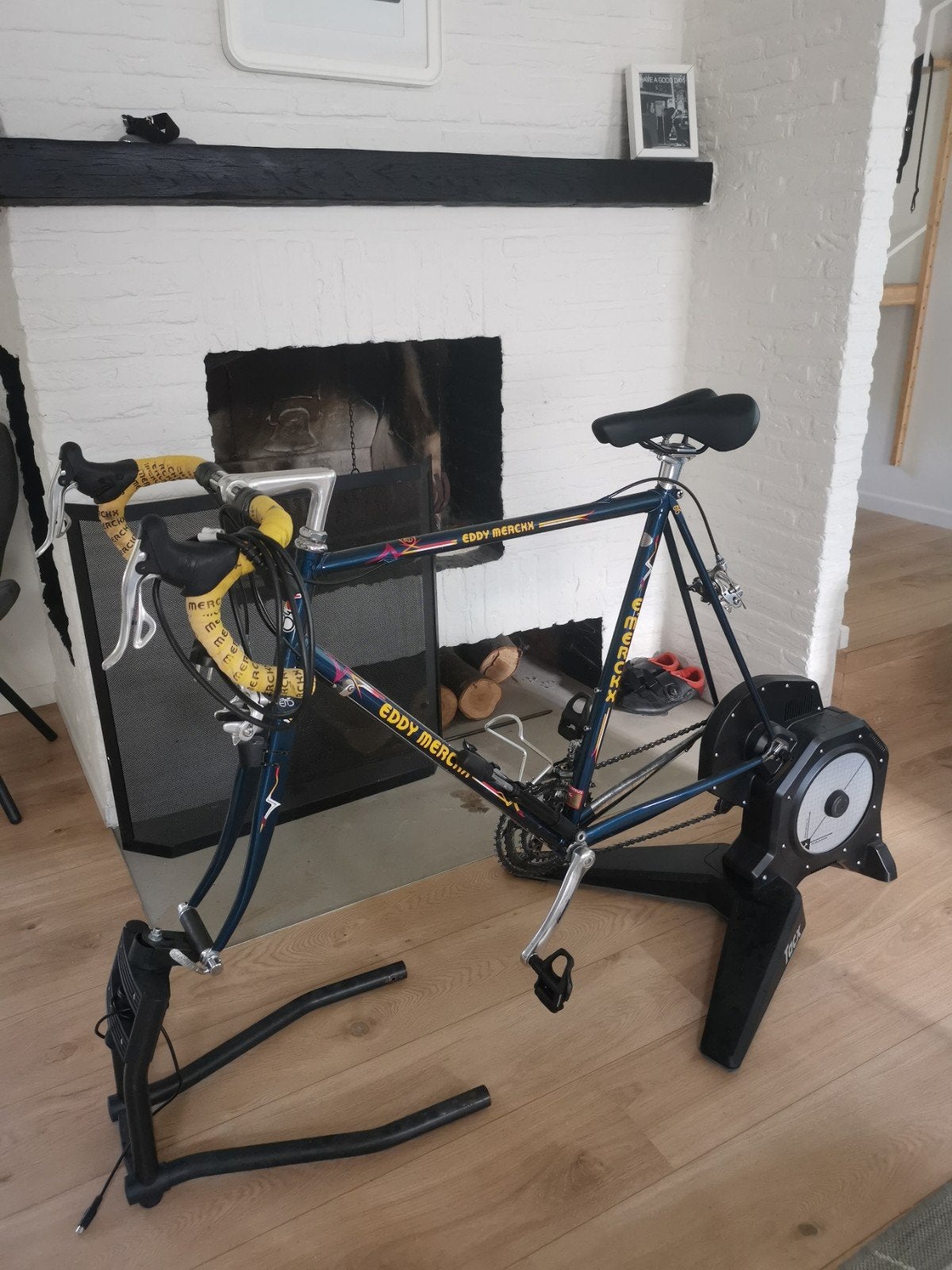 retrofiets Eddy Merckx + smart trainer Tacx Flux S, Ophalen, Gebruikt