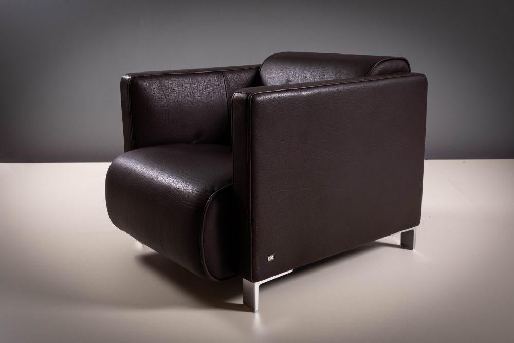 Prachtige design zetel: 1-zit + 3 zit: ROLF BENZ type 6300, Ophalen, Gebruikt, Driepersoons, Leer