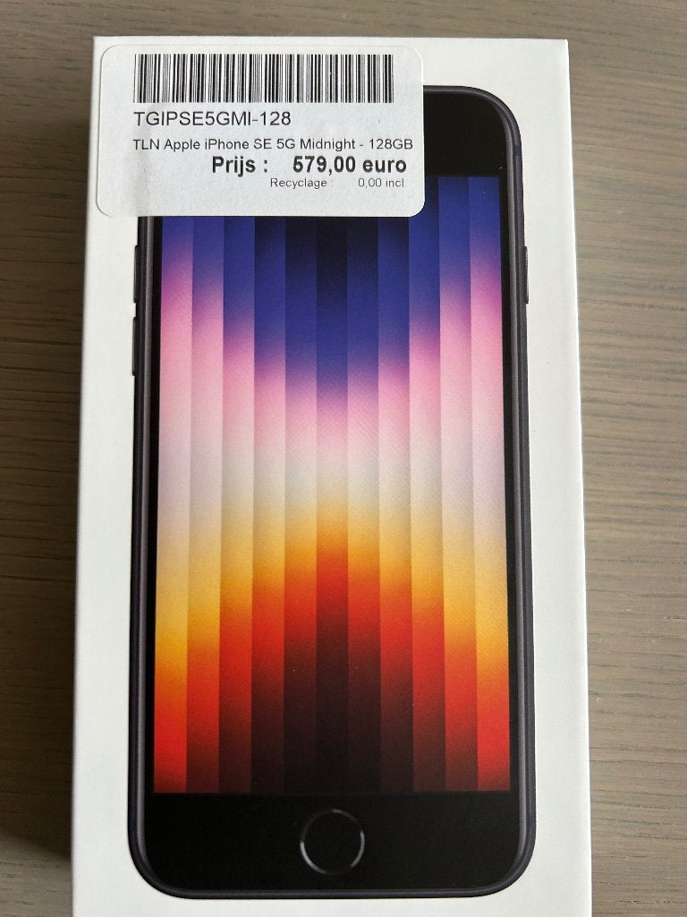 **iPhone SE 5G – 128GB – Midnight**, Noir, Autres matériaux, Comme neuf, Enlèvement