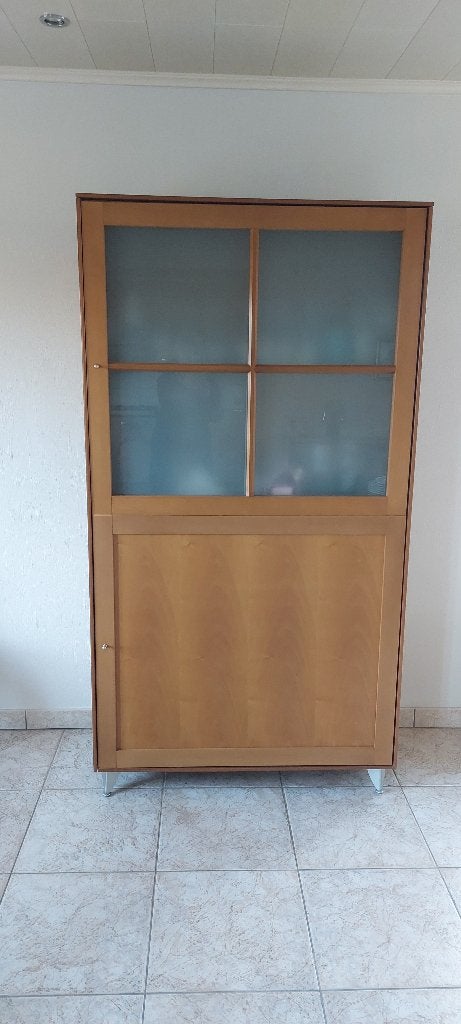 Barkast in notenhout te koop, Ophalen, Gebruikt, Glas, Met deur(en)