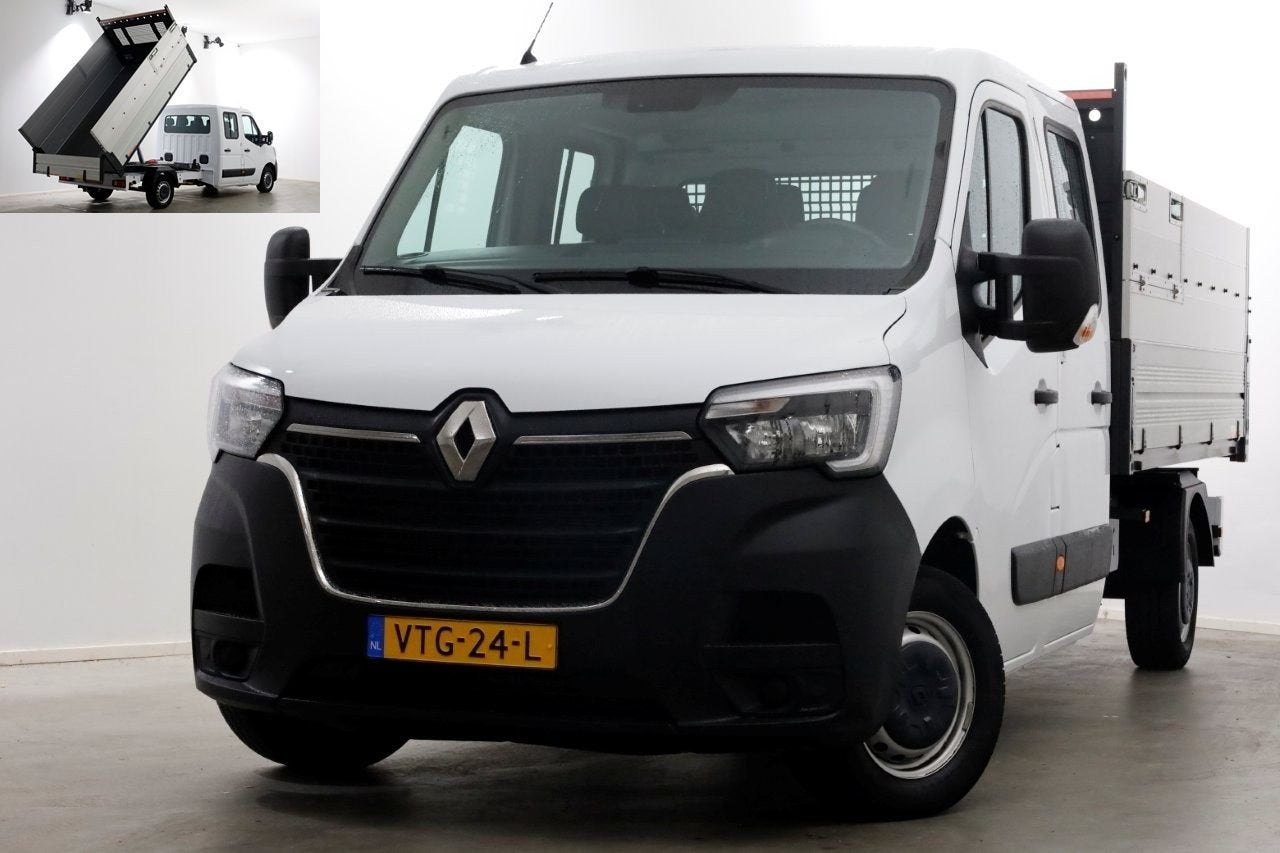 Renault Master T35 2.3 dCi 145pk L3 D.C. Kipper met hoge boo, Auto's, Bestelwagens en Lichte vracht, Renault, Wit, Bedrijf, Onderhoudsboekje
