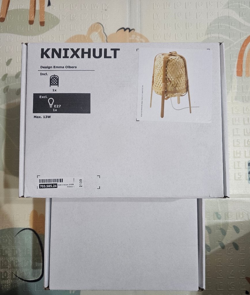 Lampe de table design en bambou Ikea Knixhult, Fait main, Enlèvement ou Envoi, Autres couleurs, E27 (grand)