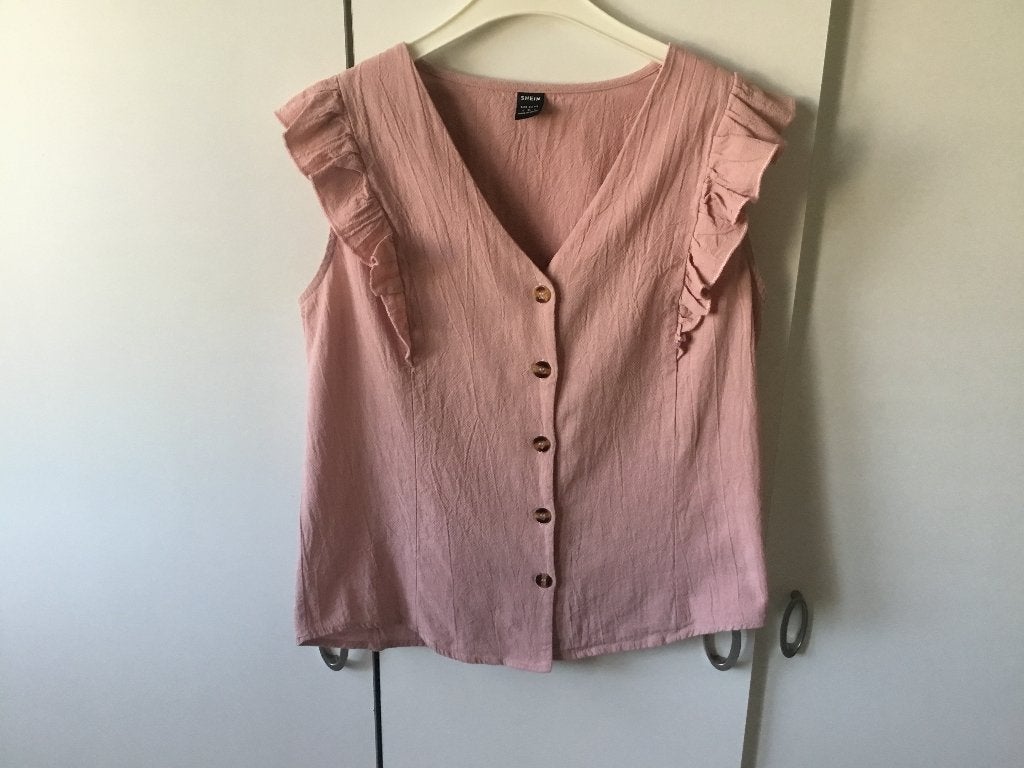 Lichtroze zomerbloes zonder mouwen.  S.  Shein, Kleding | Dames, Blouses en Tunieken, Ophalen of Verzenden, Zo goed als nieuw