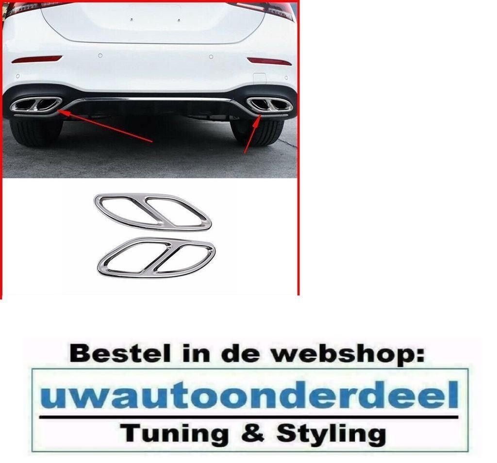 AMG Look Chrome uitlaat trim Dubbel Frame Voor Mercedes, Envoi