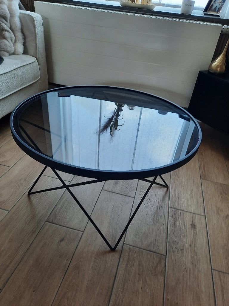 Zwarte glazen woonkamertafel, Ophalen, Nieuw, Glas