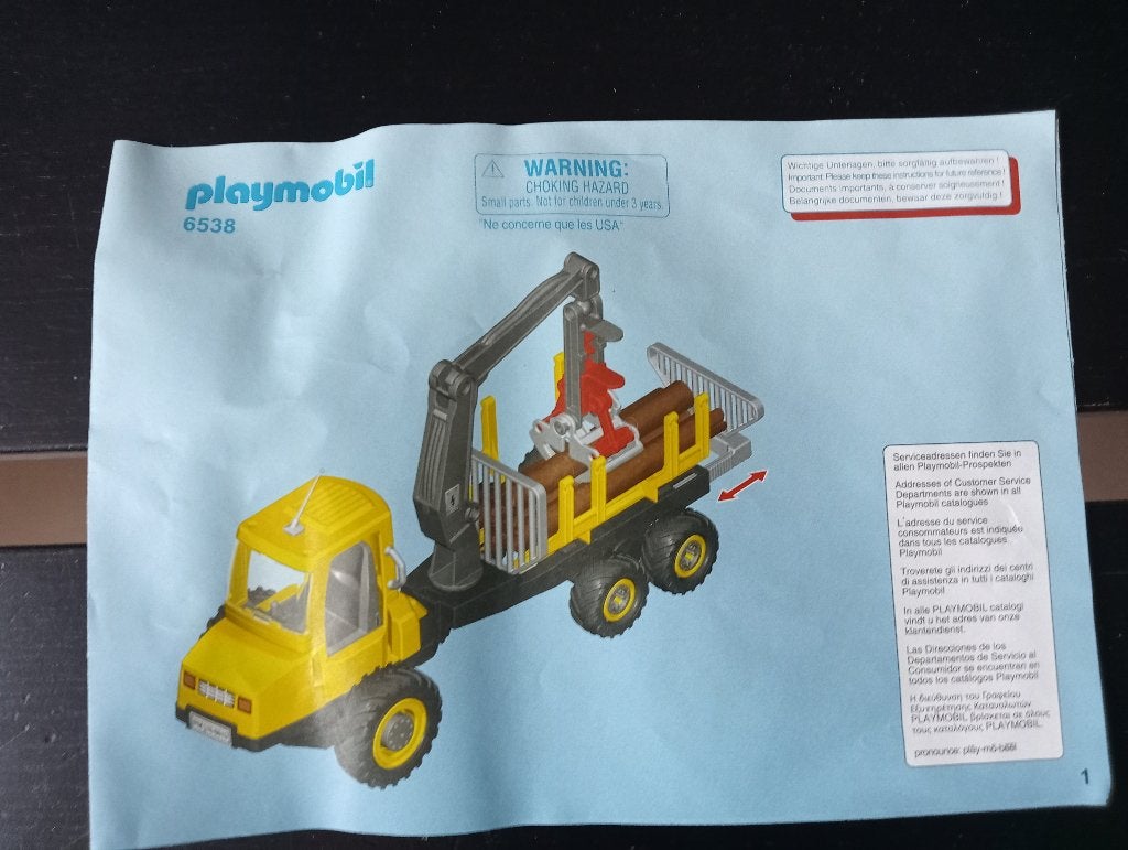 Playmobil tractor met boomstammen, Ophalen