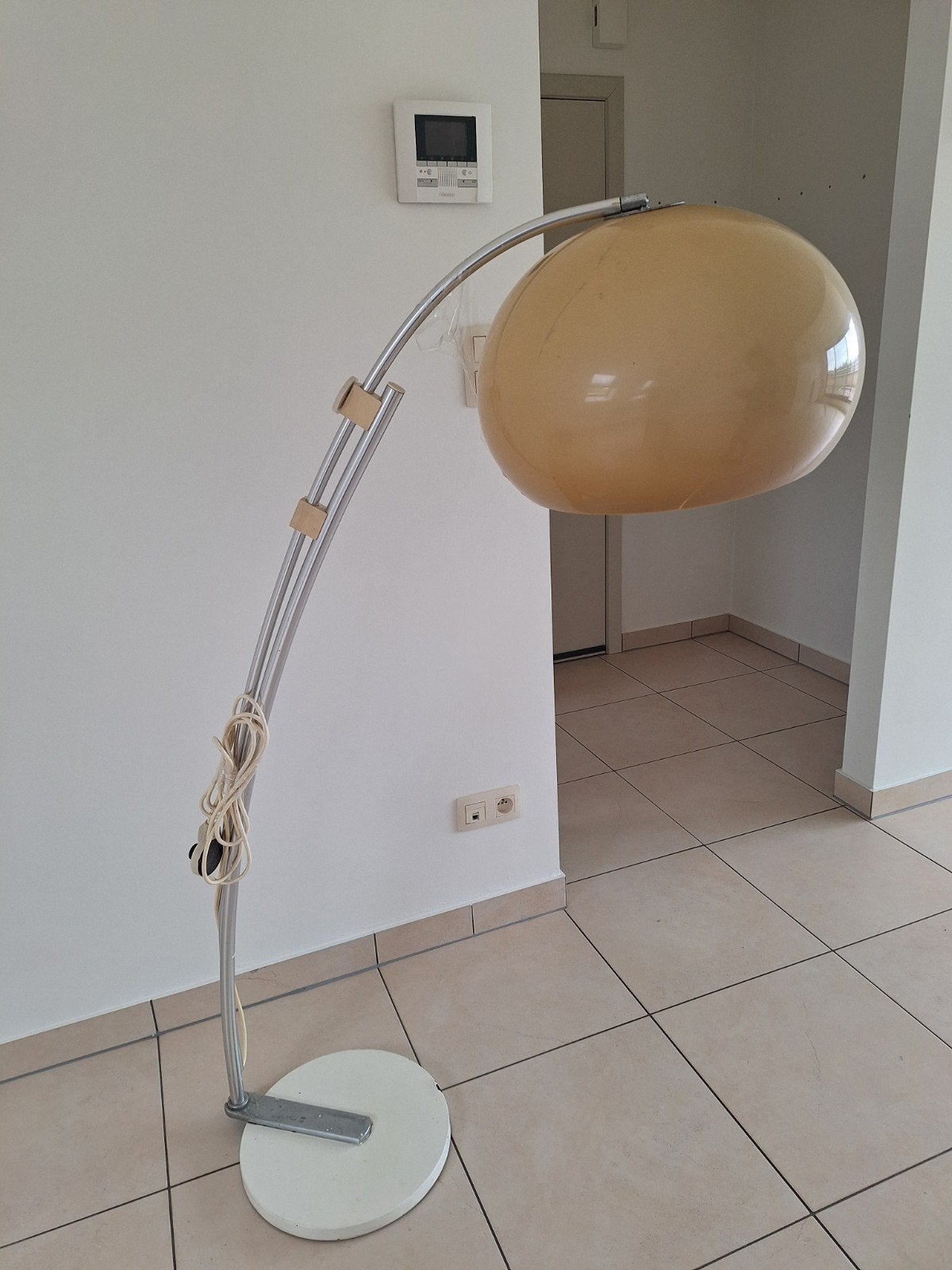 Vintage booglamp Hustadt Leuchten, Ophalen, Kunststof, Gebruikt, Retro jaren 70