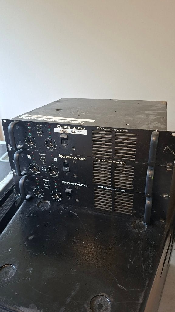 3 x Crest Audio Pro 7001 versterkers, Audio, Tv en Foto, Professionele apparaten, Ophalen, Niet werkend, Audio