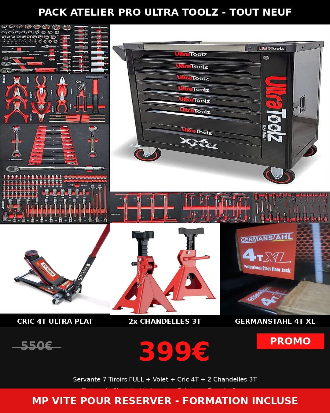 Servent + cric + chandel, Autos : Divers, Enlèvement, Neuf