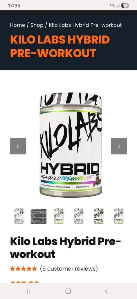 Kilolabs Hybrid pre workout, Ophalen
