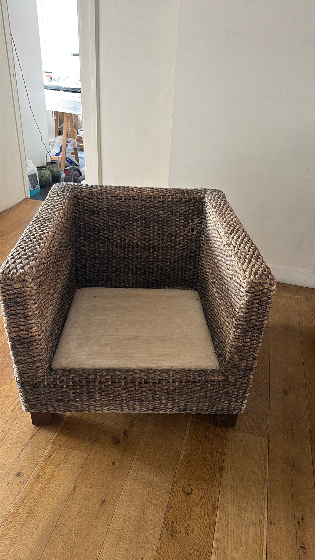 Zware rotan stoel, Huis en Inrichting, Ophalen, Gebruikt