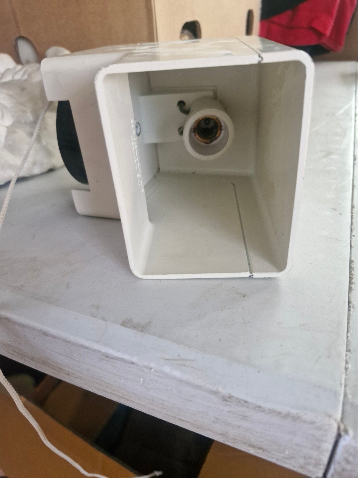 Vintage wandlamp Philips Comptaluxlamp R16 wit met trekkoord, Ophalen, Philips