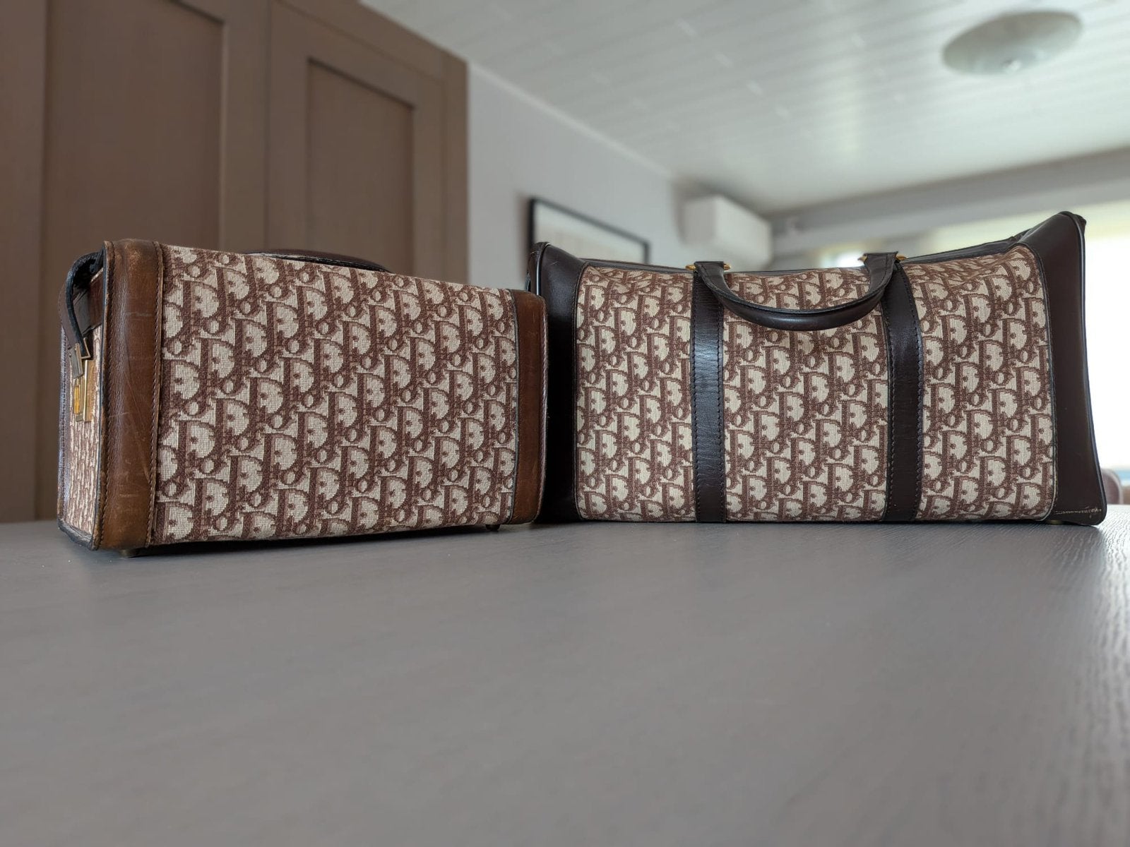 Vintage Dior reistas + beautycase set origineel,met sleutel), Handtassen en Accessoires, Tassen | Reistassen en Weekendtassen