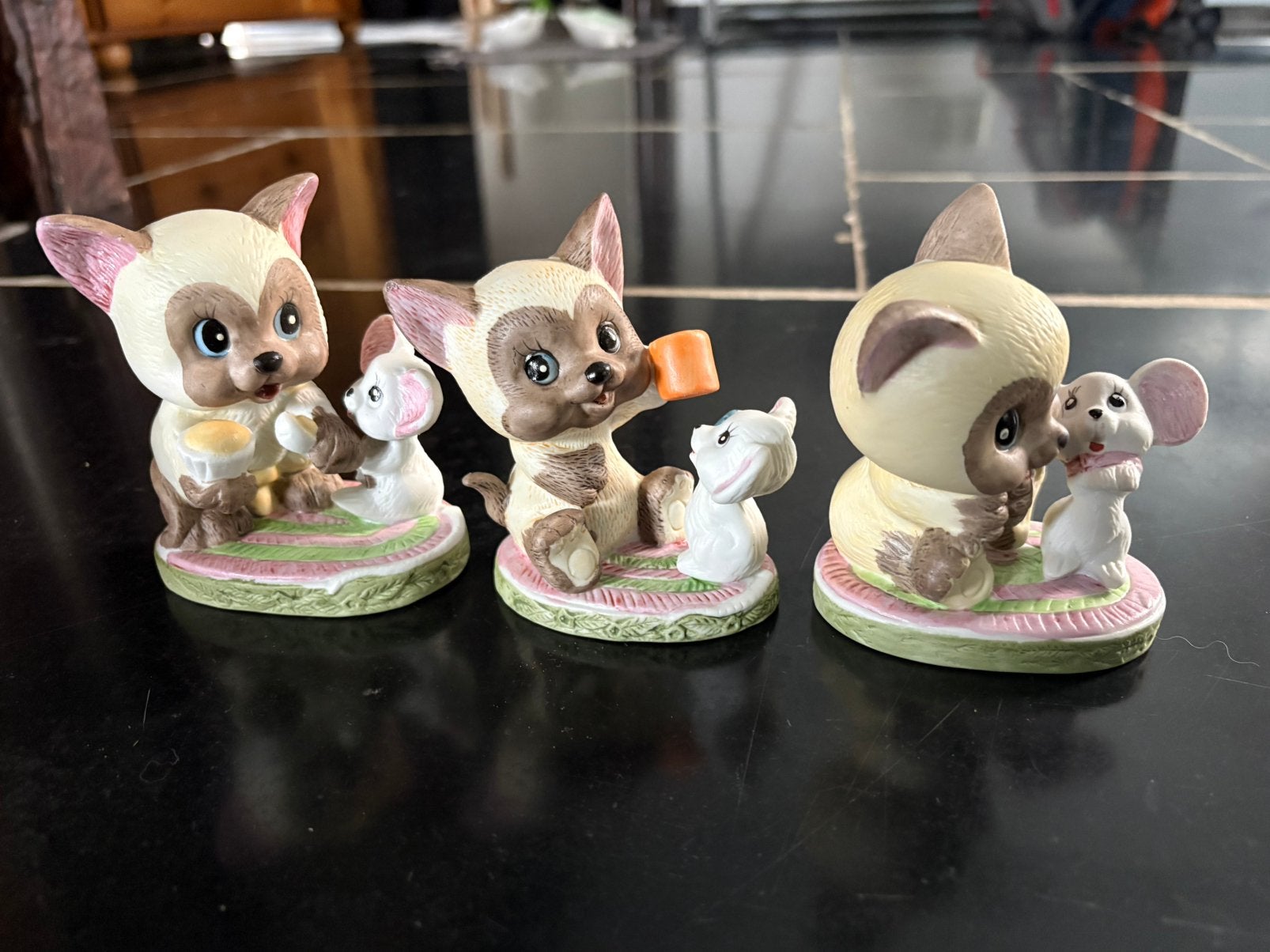 3 Beeldjes kat en muis, Ophalen of Verzenden, Nieuw, Dier