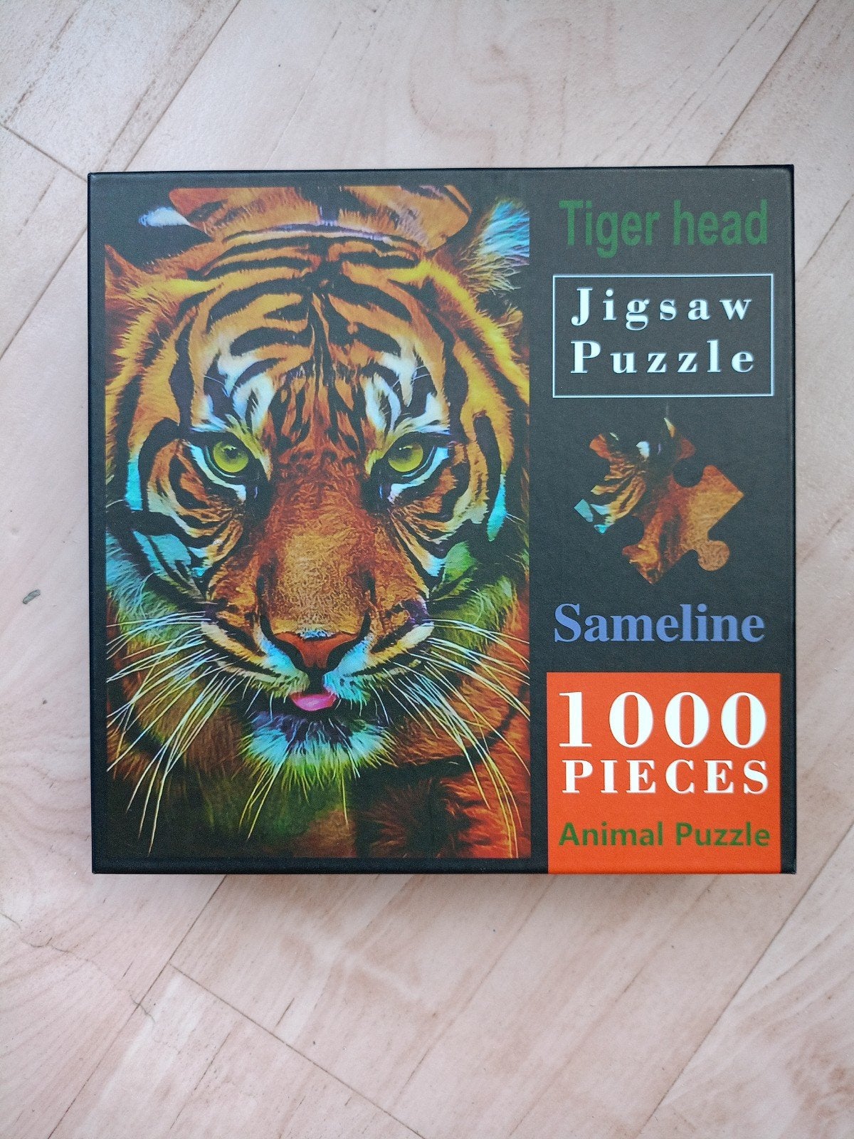puzzle tiger head Sameline - 1000 pièces -complet, Hobby & Loisirs créatifs, Enlèvement ou Envoi, 500 à 1500 pièces, Utilisé, Puzzle