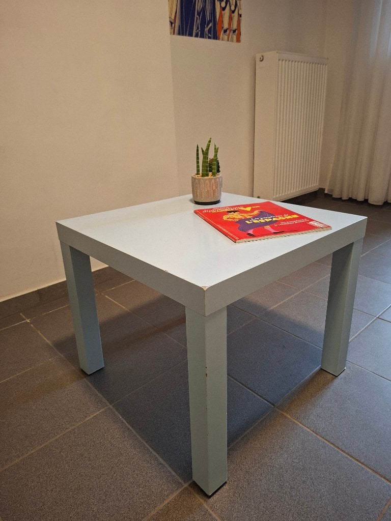 Blauwe salontafel, Ophalen, Gebruikt, 50 tot 100 cm, Vierkant