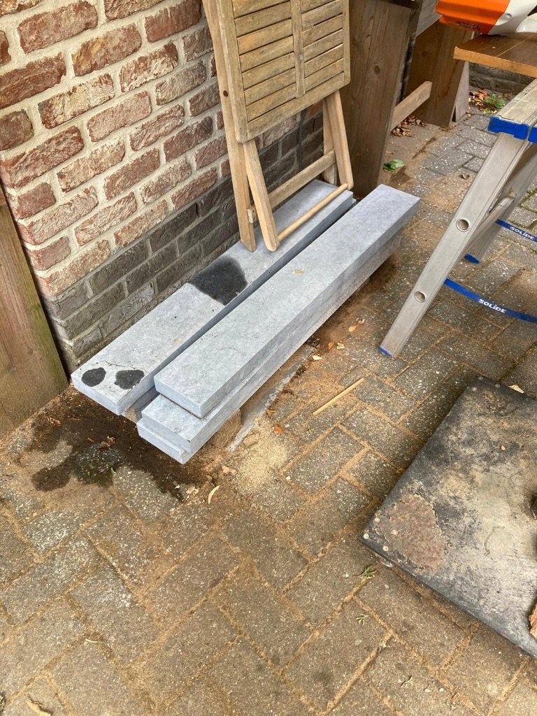 Blauwe hardsteen dorpel, Ophalen, 100 tot 150 cm, Hardsteen, Lijsten