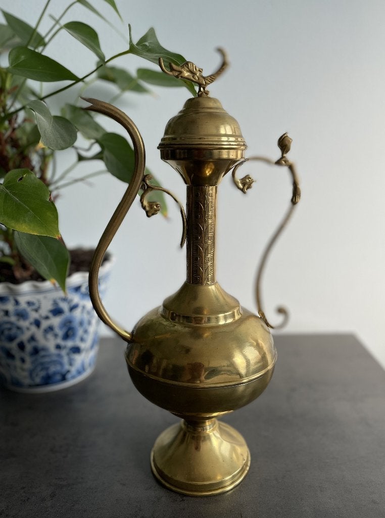 Vintage messing aftaba uit India hoogte 41,5 cm, Antiek en Kunst, Ophalen