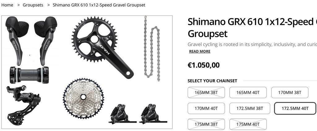 Groupe Shimano GRX610 1x12 nouveau - Gravel, VTT, Enlèvement, Mountainbike