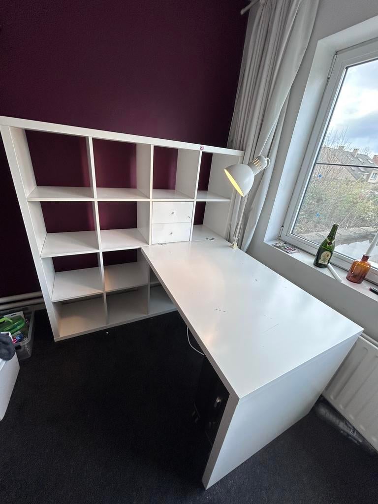 Ikea kast + bureau, Maison & Meubles, Bureaux, Utilisé, Enlèvement