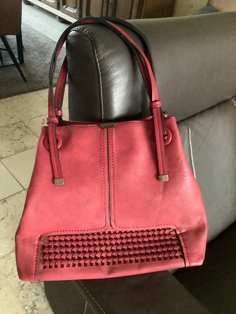 Handtas bordeaux-rood, Handtassen en Accessoires, Tassen | Damestassen, Ophalen, Zo goed als nieuw, Rood, Handtas
