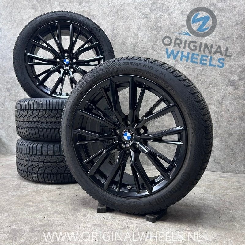 18 inch originele velgen + winterbanden BMW 3 4 serie style, Pneus et Jantes, Pneus hiver, -, 18 pouces