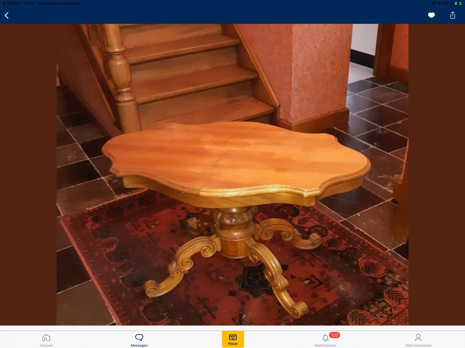 table de salon, Enlèvement