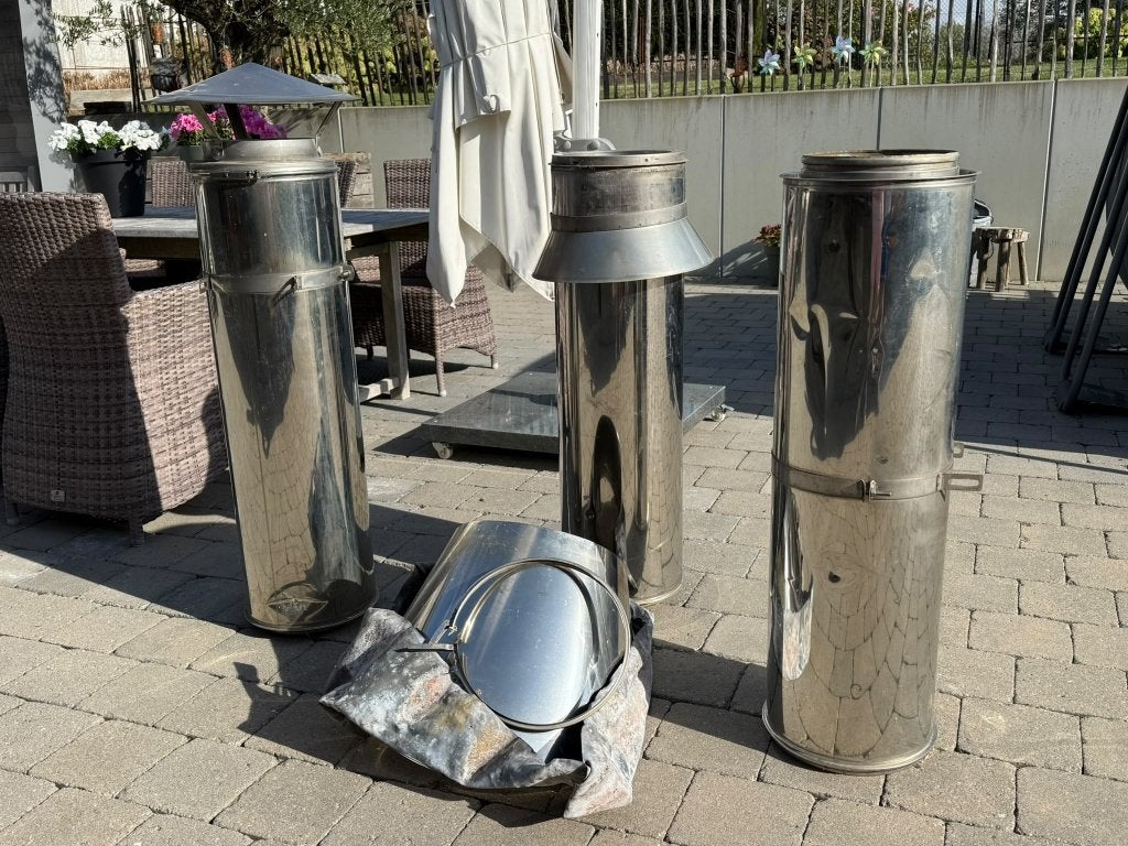 Dubbelwandige dakschouw inox, Doe-het-zelf en Bouw, Ophalen, Inox, Gebruikt, 2 tot 4 meter
