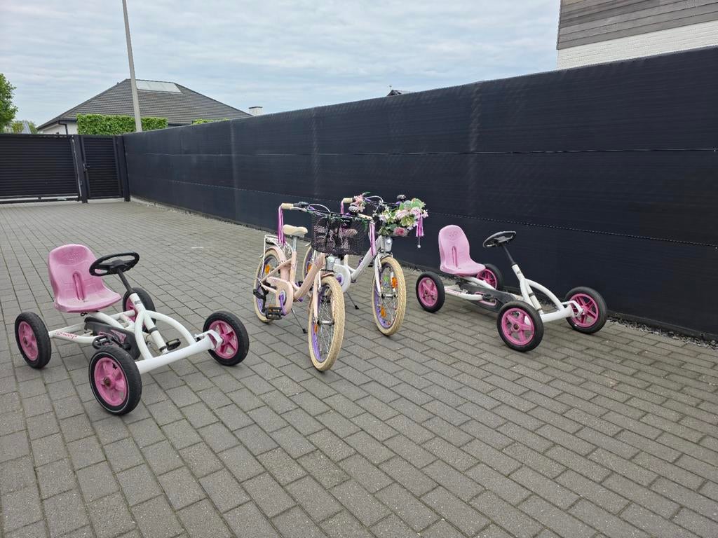 2x fleur 20 inch  meisjes fiets+2x berg buddy go-cart, Ophalen, Terugtraprem, Versnellingen