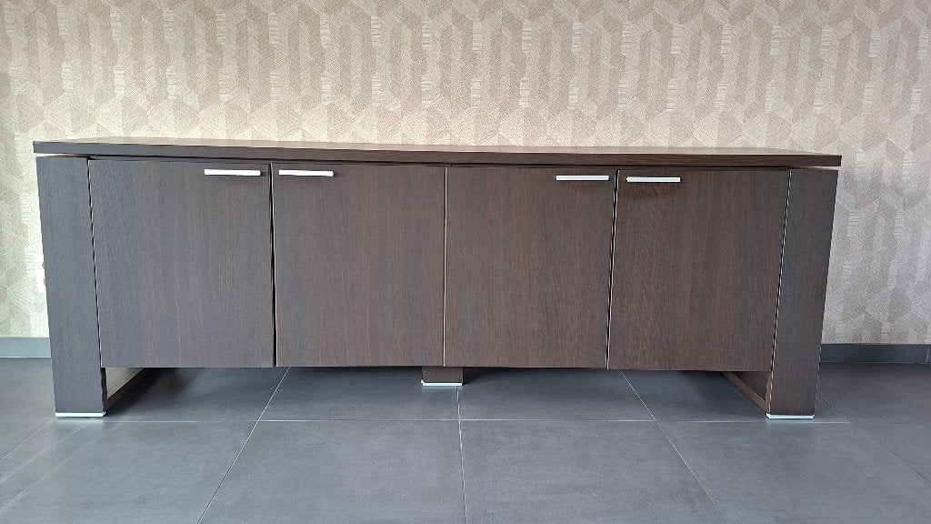 Dressoir en barkast eiken melamine donker, Ophalen, 200 cm of meer, Modern, Overige houtsoorten