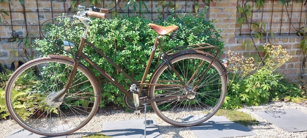 Vélo de ville rétro pour femmes marron, Accès (extra) bas, Frein à tambour, 53 à 56 cm, Comme neuf