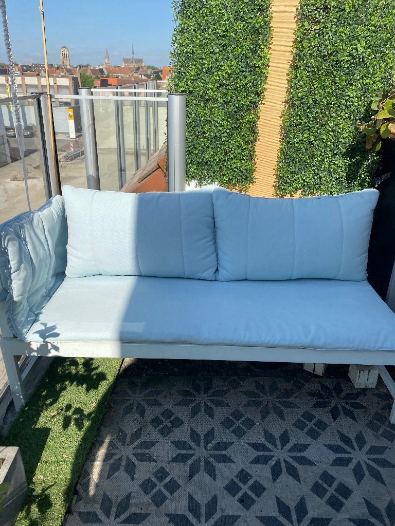 Tuinbank met kussens, Tuin en Terras, Ophalen, Zo goed als nieuw, Metaal