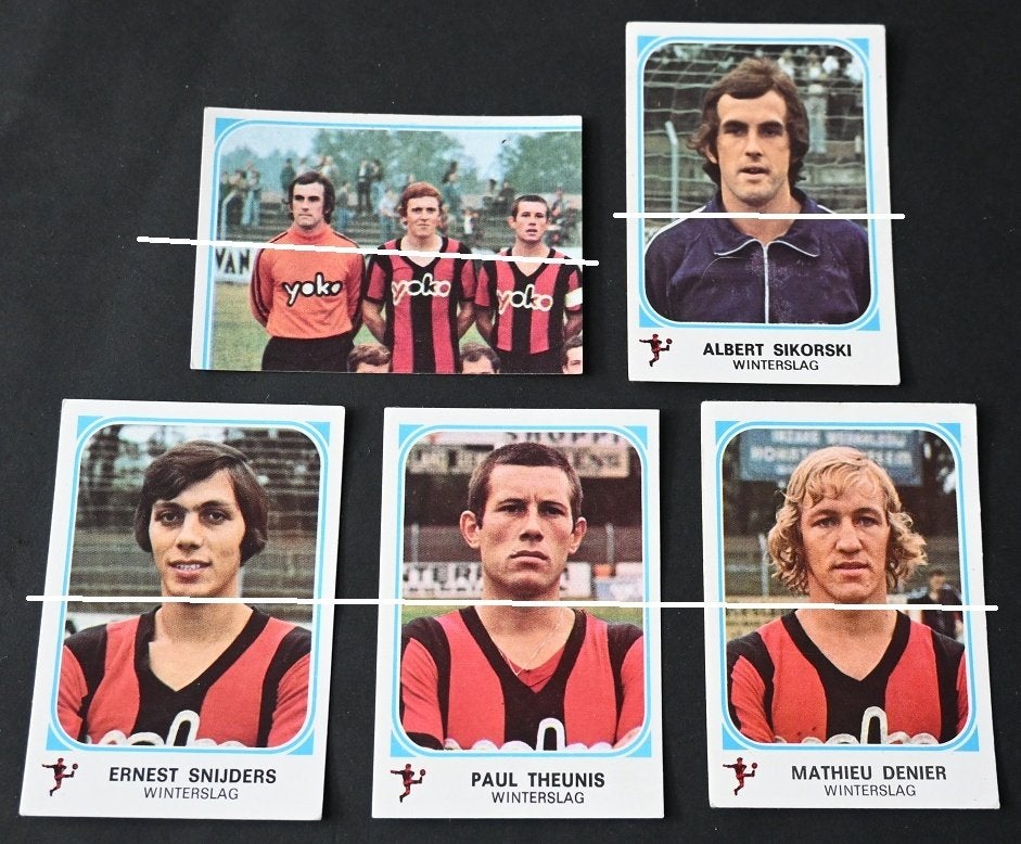 Panini / Football 77 / Winterslag / 10 stickers, Verzenden, Gebruikt, Poster, Plaatje of Sticker