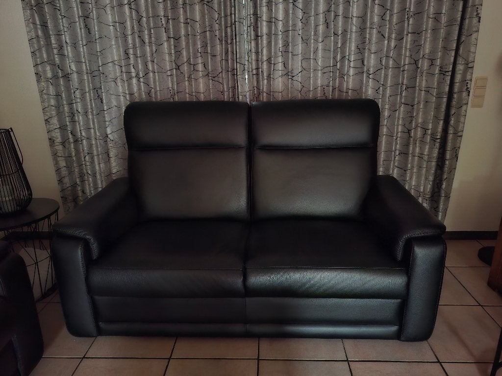 lederen zetel - zetel, Huis en Inrichting, Ophalen, Gebruikt, 150 tot 200 cm, Tweepersoons
