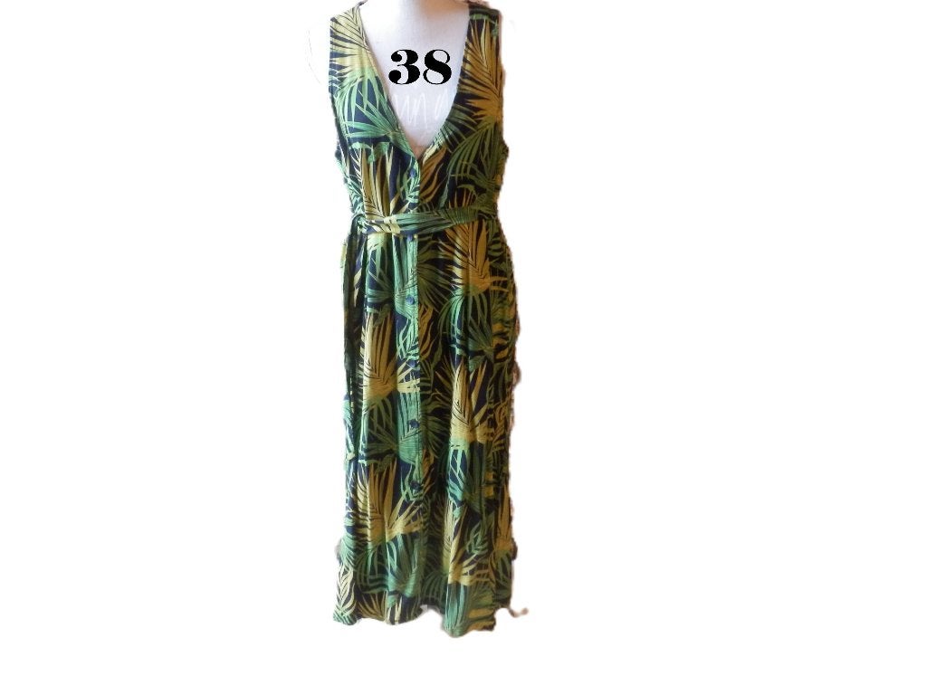 (116)- robe femme t.38 verte noire - tex - neuve =, Neuf, Taille 38/40 (M), Enlèvement ou Envoi, Tex