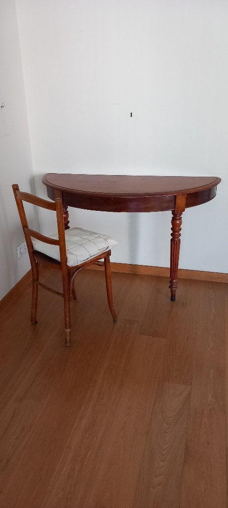 Mahoniehouten consoletafel met halve maan, Ophalen