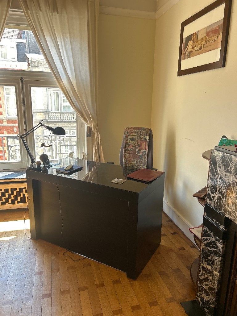 Bureau en bois et verre à donner, Bureau d'ordinateur, 120 cm, Autres matériaux, Utilisé