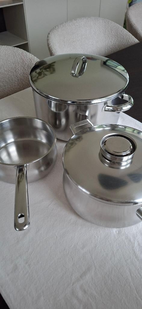 Kookpotten set Demeyere. 3L, 6L, 1,5L, Kookpan of Snelkookpan, Inox, Keramische plaat, Ophalen of Verzenden