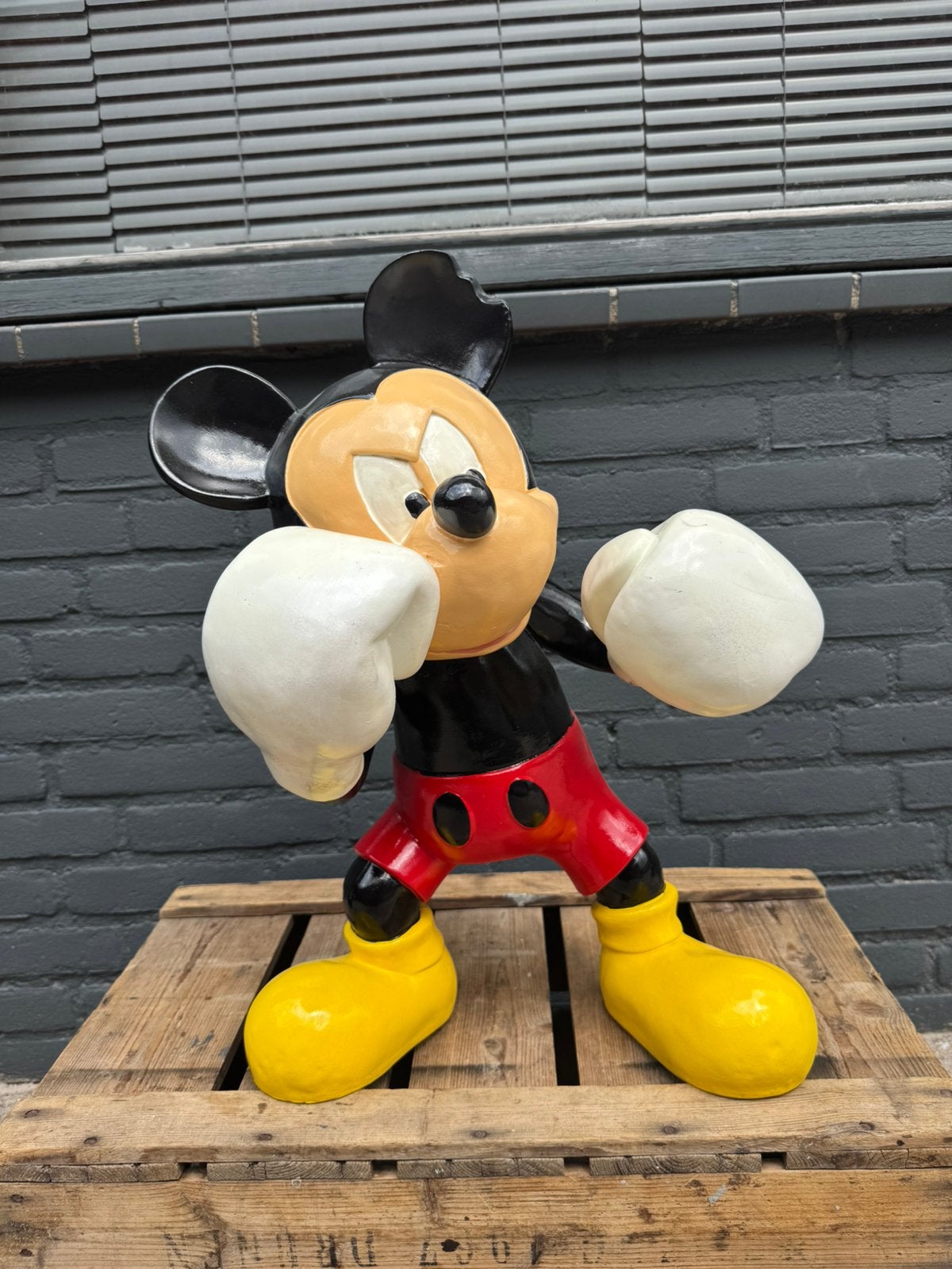 Disney Mickey Mouse Bokser beeld, Verzamelen, Ophalen, Mickey Mouse, Gebruikt, Beeldje of Figuurtje