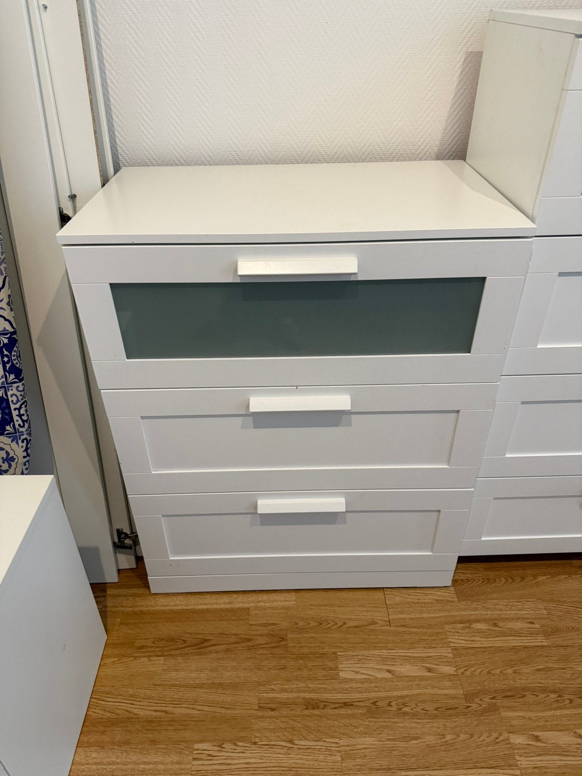 Commode BRIMNES 3 tiroirs IKEA blanc, Enlèvement, Comme neuf, Commode