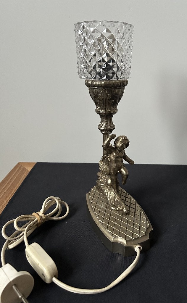 Lampe vintage en métal, Antiquités & Art, Enlèvement ou Envoi