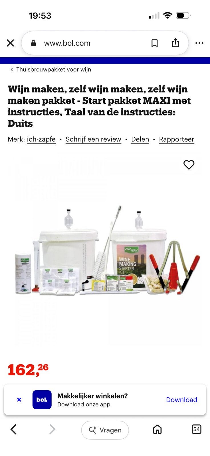 Starter pakket vior wijn te maken, Ophalen of Verzenden