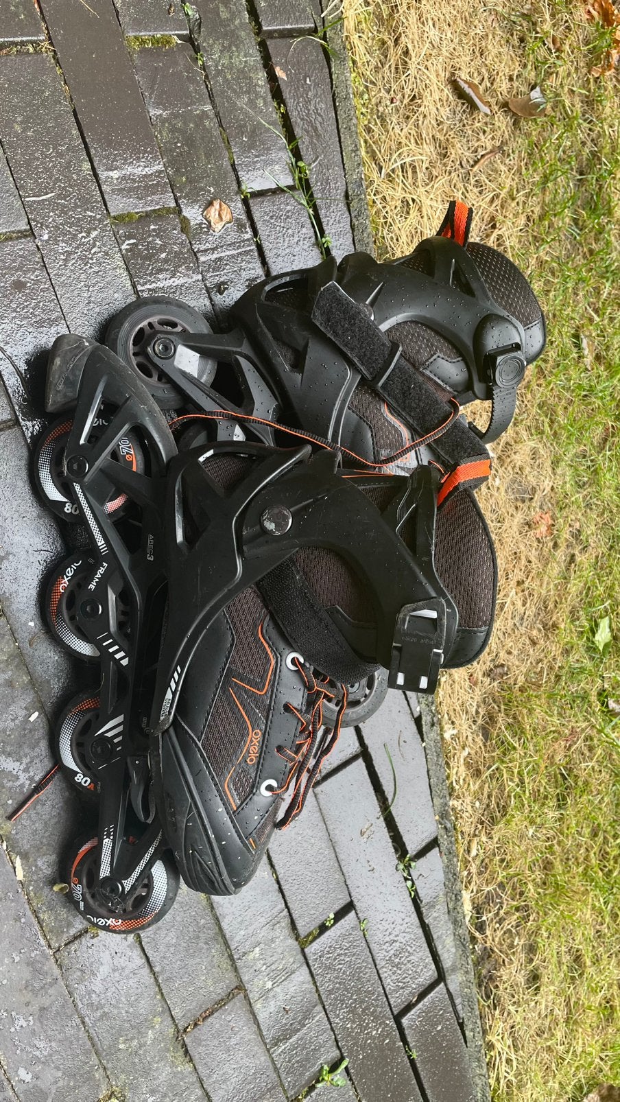 OXELO inline skates + beschermingsset maat 35-38, Sport en Fitness, Ophalen, Verstelbaar, Gebruikt, Inline skates 4 wielen