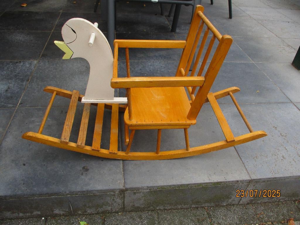 Oud houten schommel eendje, Antiek en Kunst, Curiosa en Brocante, Ophalen