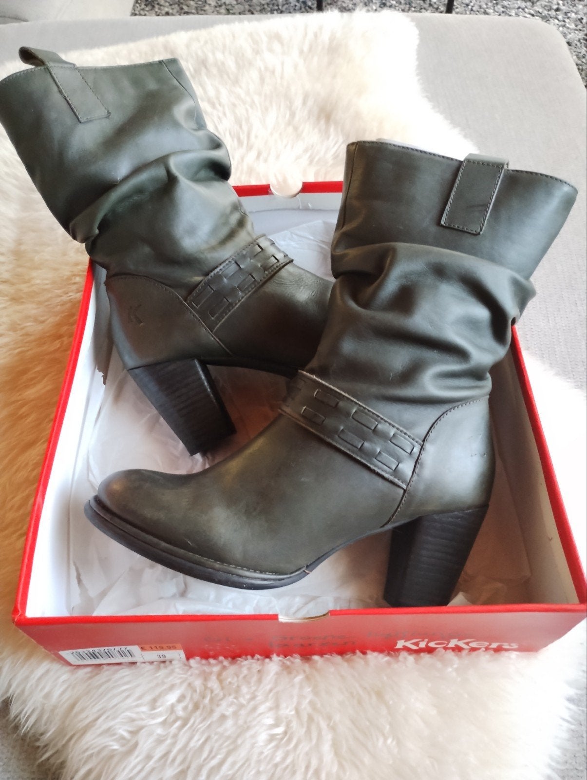 Lederen laarsjes met hak van Kickers - nieuw - mt 39, Kleding | Dames, Ophalen