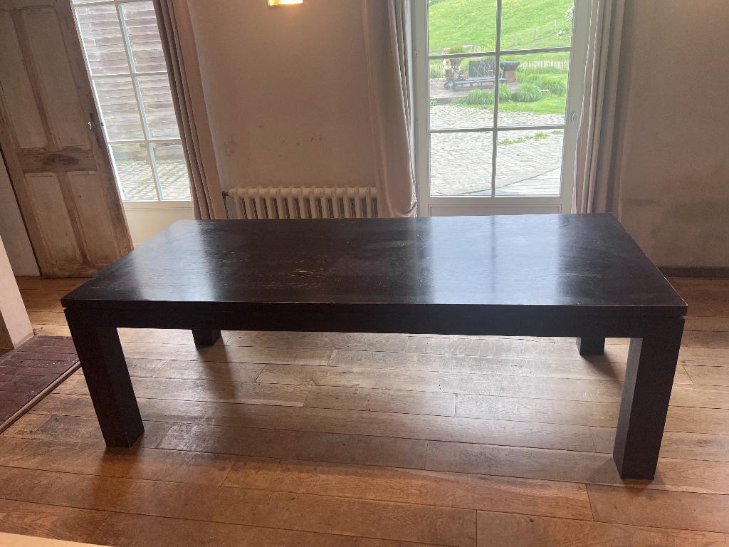 Grande table à manger 230 x 100 cm - plaquage wengé (bois), Huis en Inrichting, Tafels | Eettafels, Ophalen, Gebruikt, 100 tot 150 cm