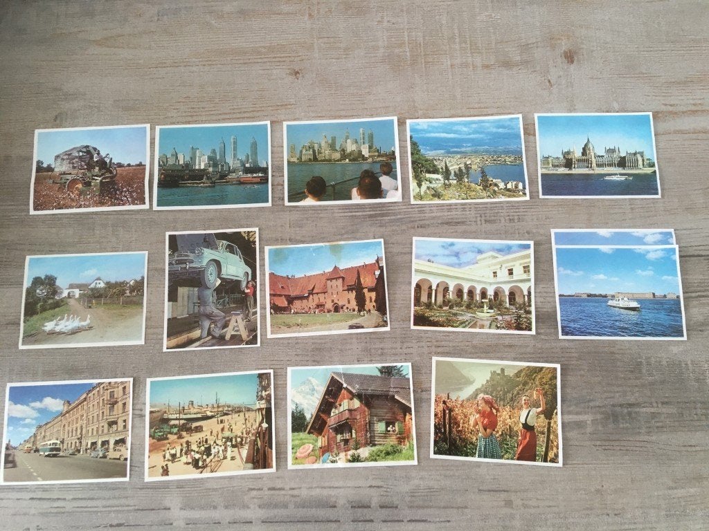 14 chromo Victoria - Tintin - Géographie Europe/Amérique, Enlèvement ou Envoi