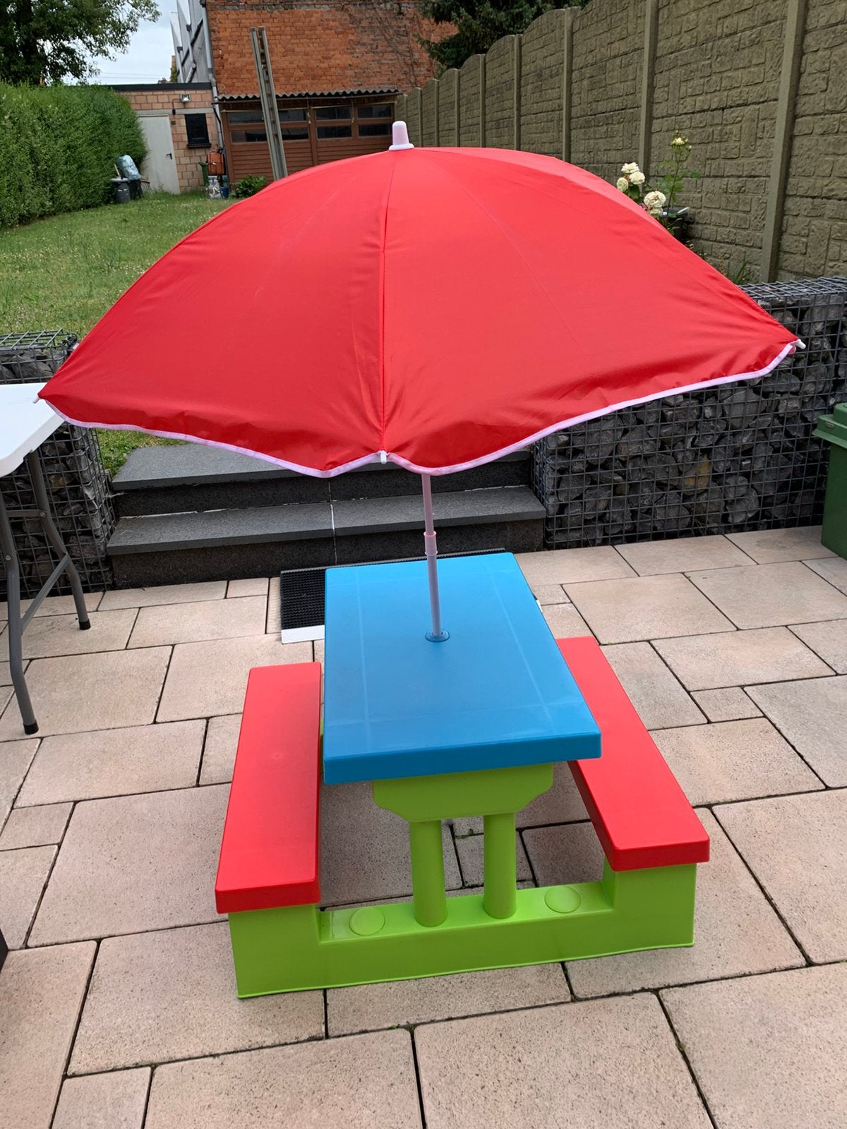 Picknictafel kinderen, Tuin en Terras, Ophalen, Zo goed als nieuw, Rechthoekig, Overige materialen
