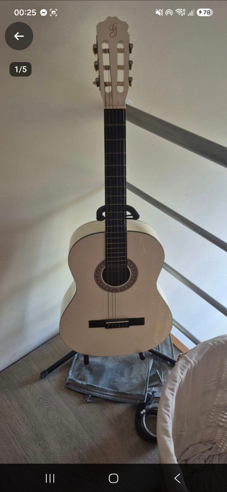 Guitare classique blanche Gomez 001 – Idéale Débutant / État, Enlèvement ou Envoi